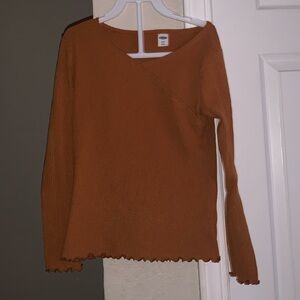 Orange Medium Long Sleeve Top